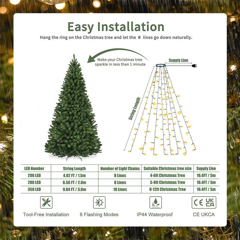 Corenne - LED Cascading Christmas Tree Lights