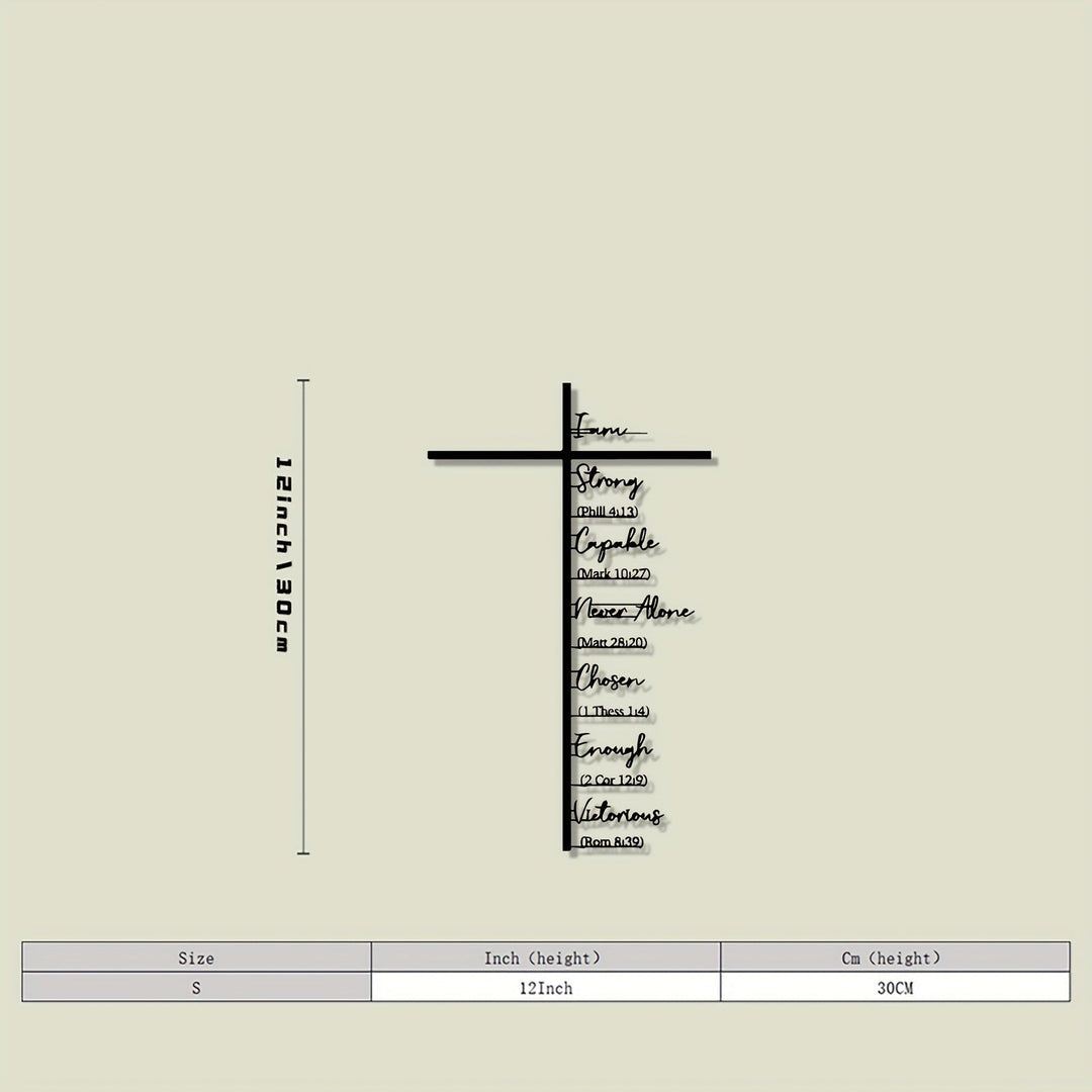 Clariel - Scripture Cross Metal Wall Art