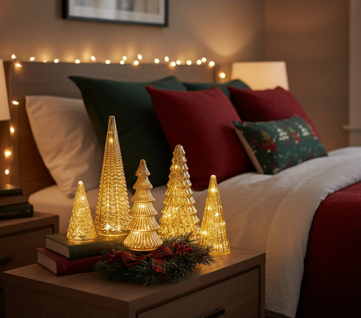 Vionara - Golden Lighted Christmas Trees
