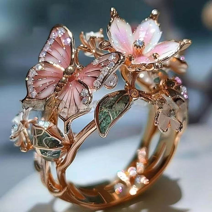 Faylinn - Floral Butterfly Ring