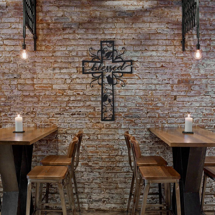 BlessedCross – “Blessed” metal wall cross