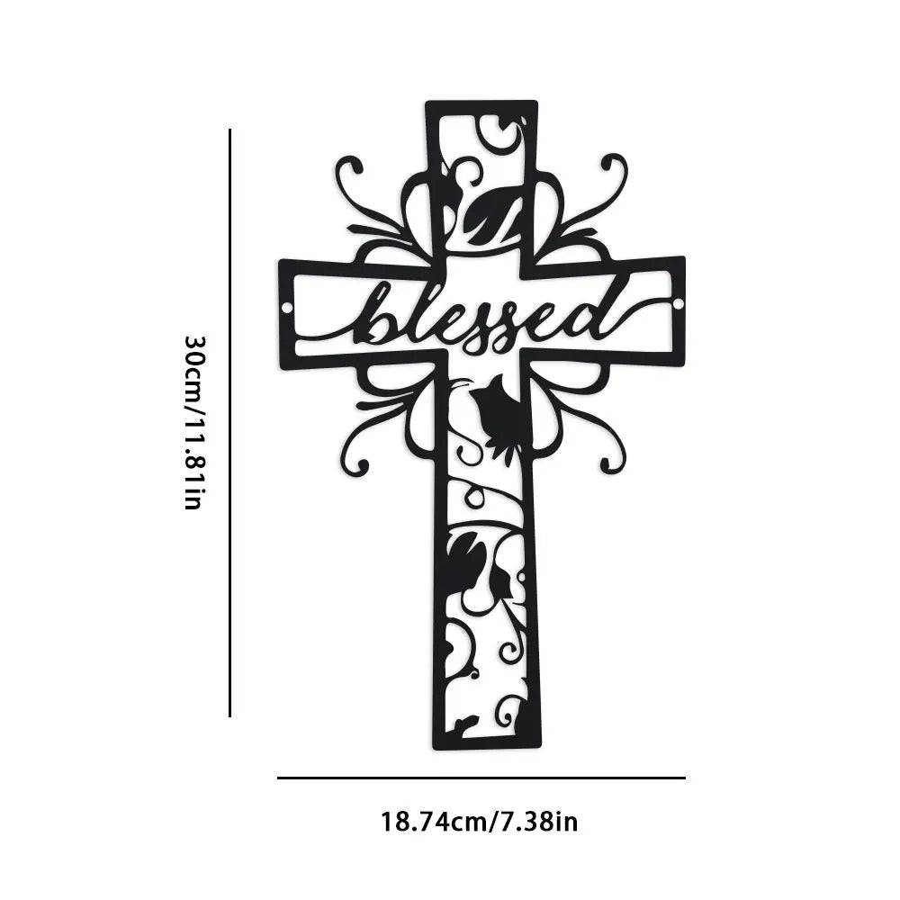 BlessedCross – “Blessed” metal wall cross
