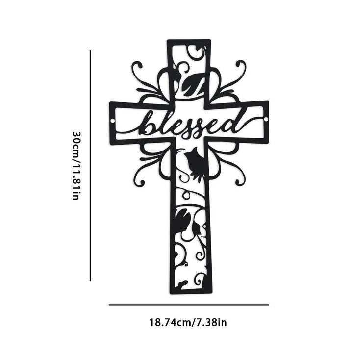 BlessedCross – “Blessed” metal wall cross