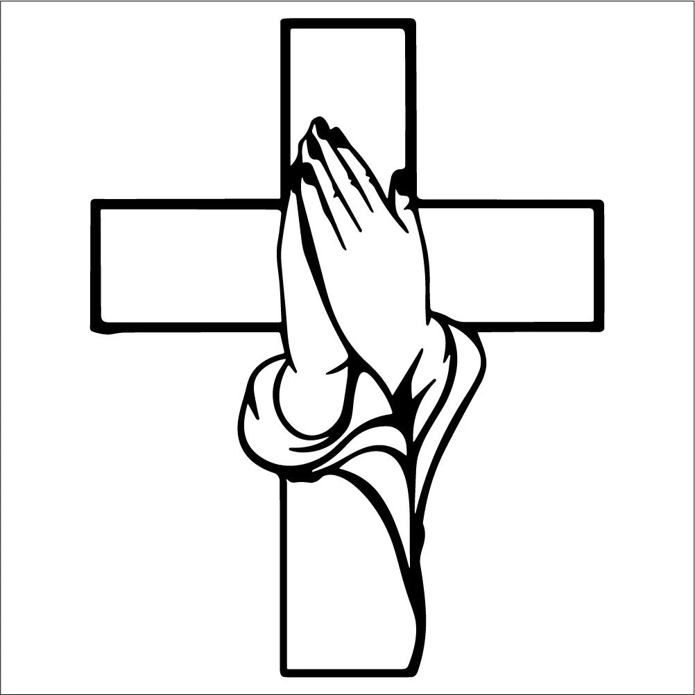 FaithHands – Metal wall cross with hands in prayer