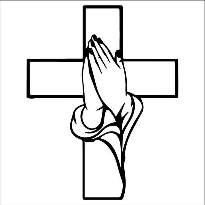 FaithHands – Metal wall cross with hands in prayer