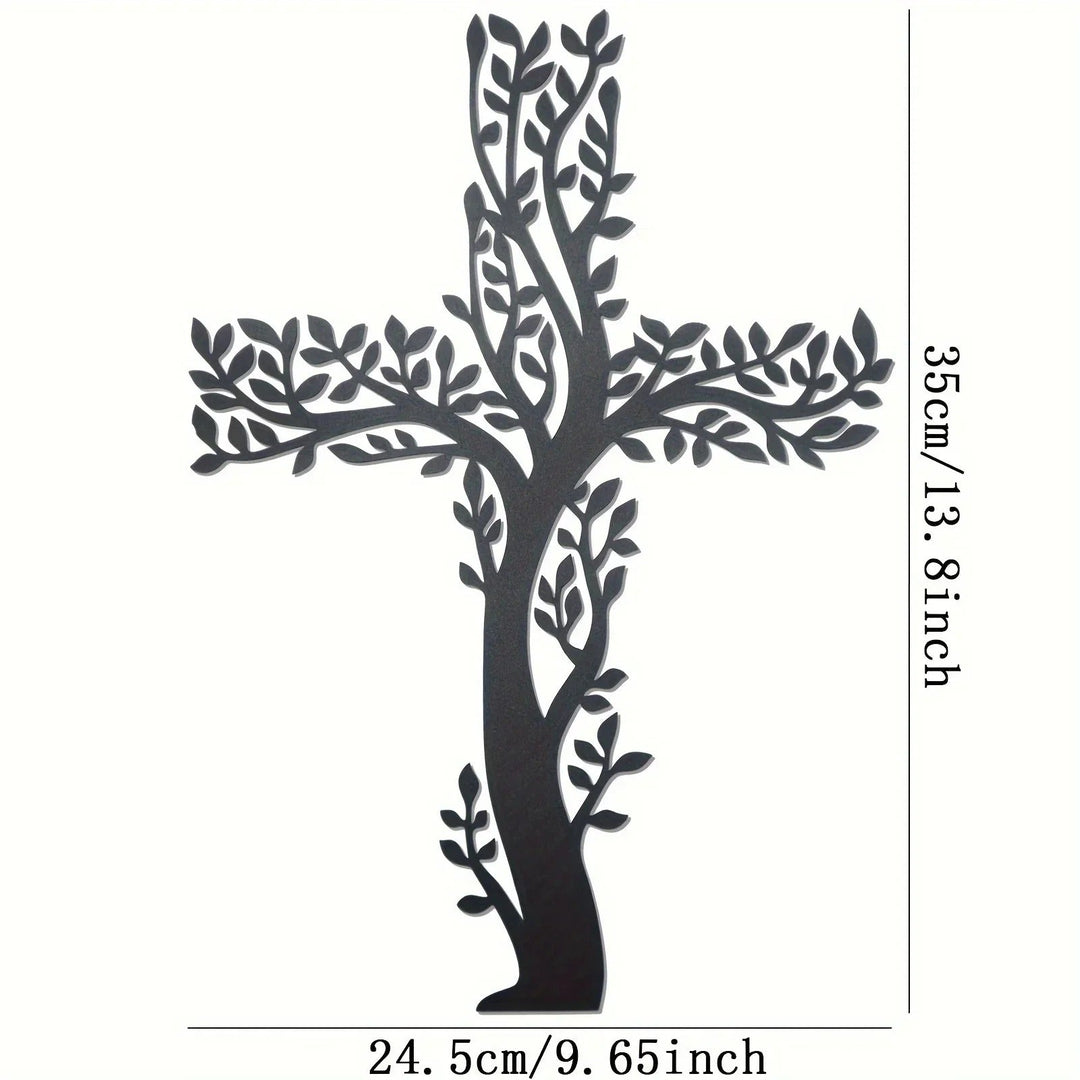 Tree Of Grace – Wall decoration with cross and metal tree