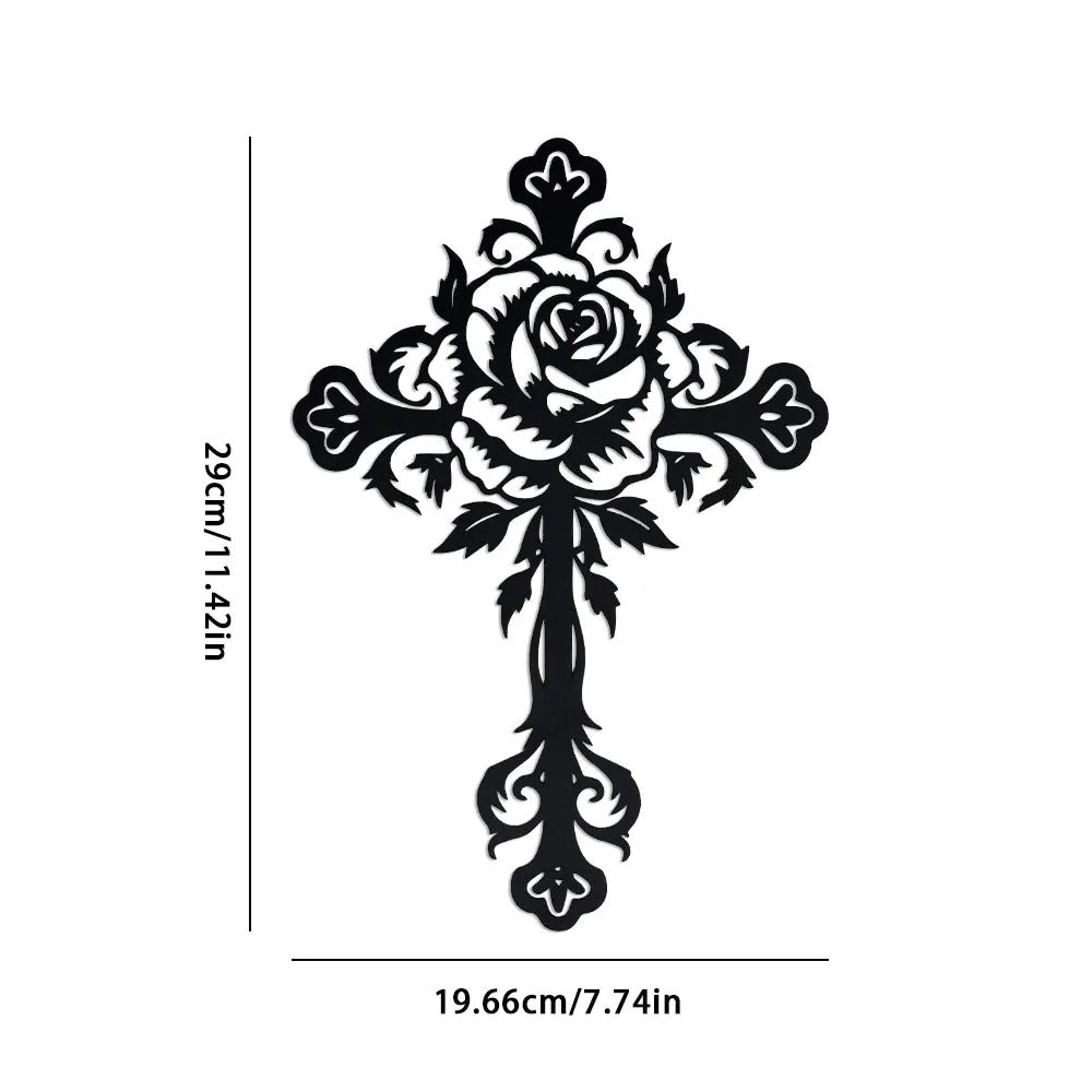 FloraCross – Metal wall cross with floral motifs