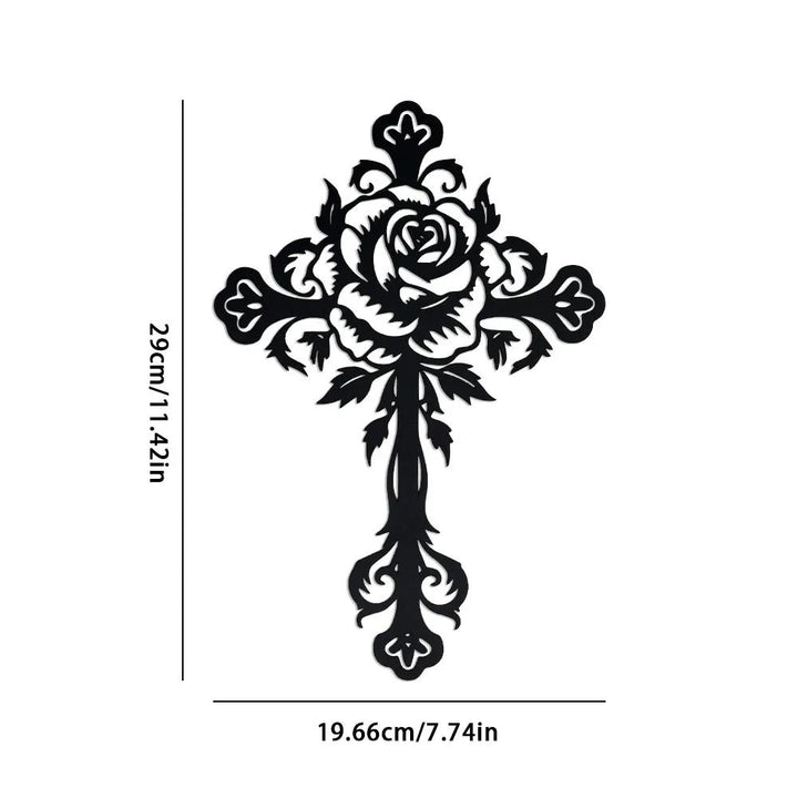 FloraCross – Metal wall cross with floral motifs